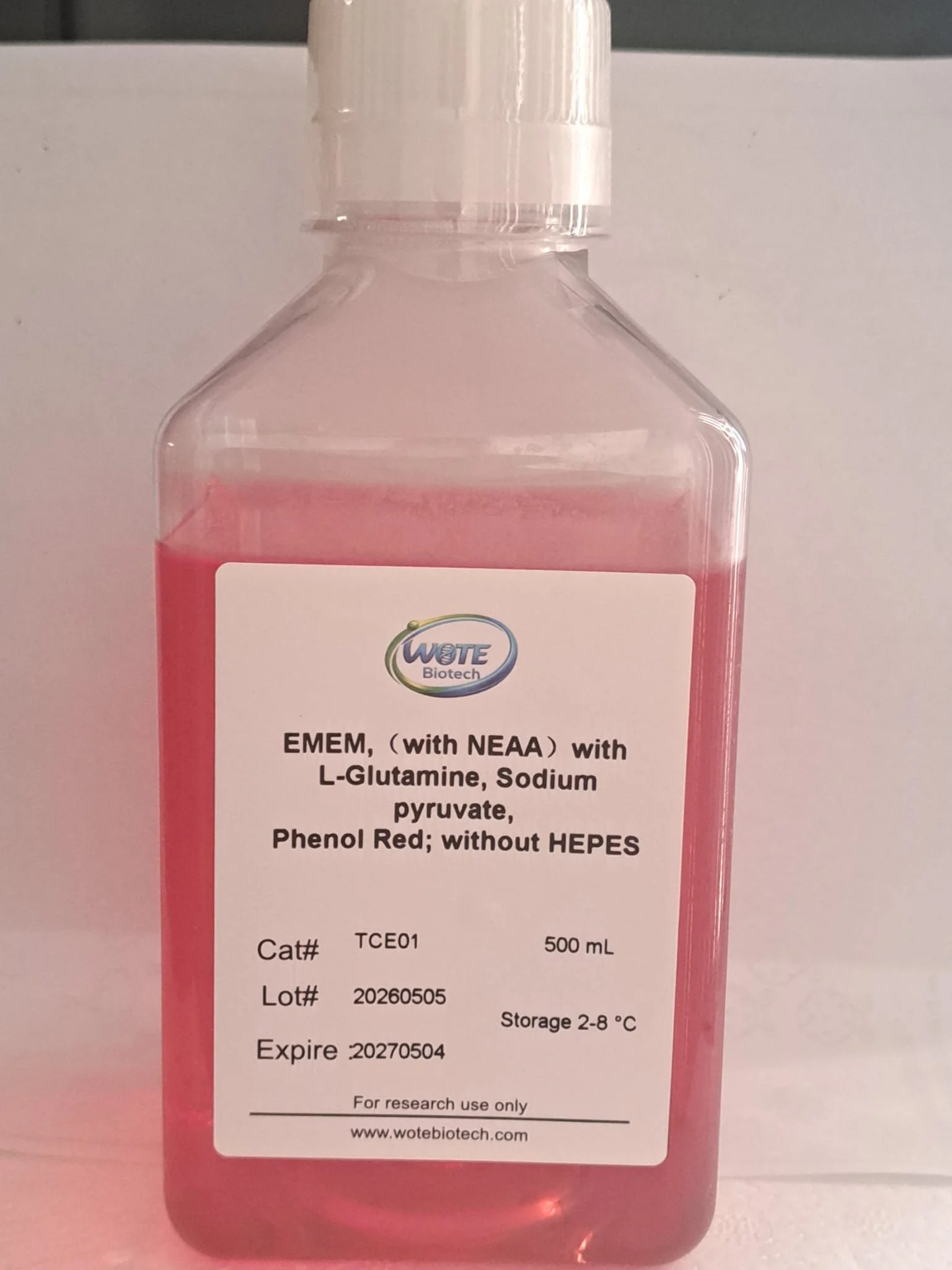 TCE01 - EMEM, (with NEAA) with L-Glutamine, Sodium pyruvate, Phenol Red; without HEPES