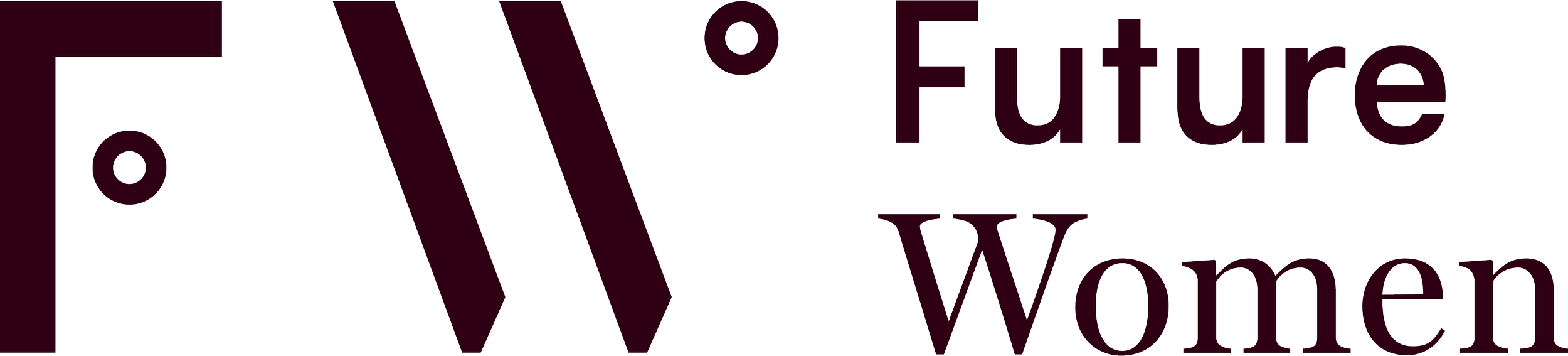 Stylized text graphic with the words 'Future for Women' and abstract shapes resembling a woman's silhouette.