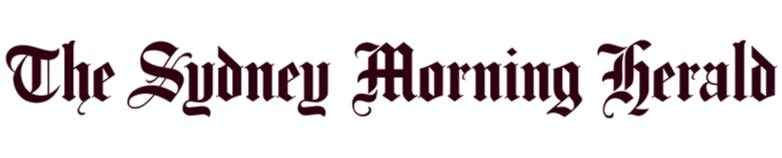 The Sydney Morning Herald logo in purple text.