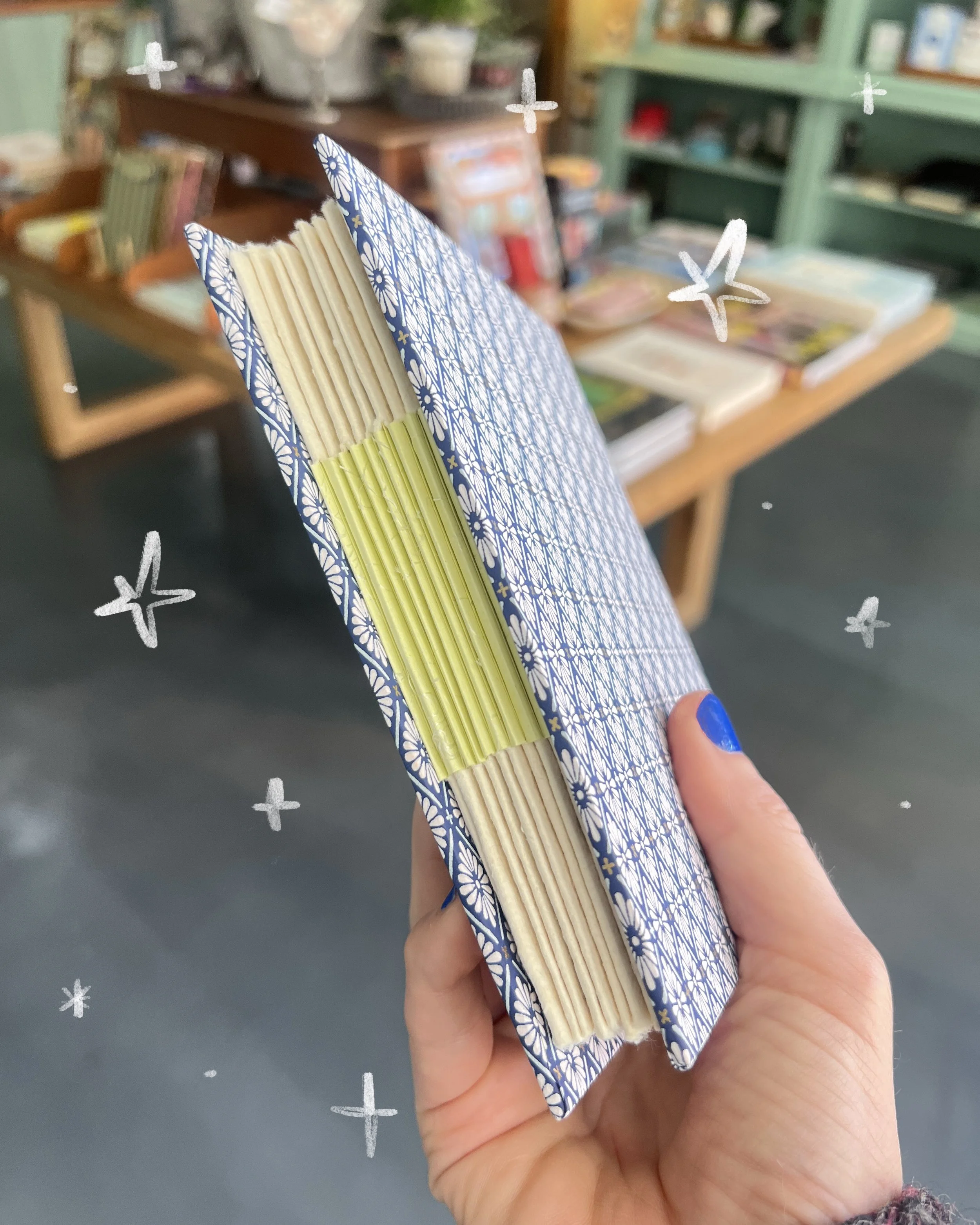 no-stitch-bookbinding-class-blue-patterned-cover.jpg
