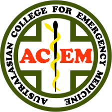 Logo of Auburn College for Emergency Medicine featuring a green circular border with name, a yellow medical caduceus, and red letters 'ACEM'.