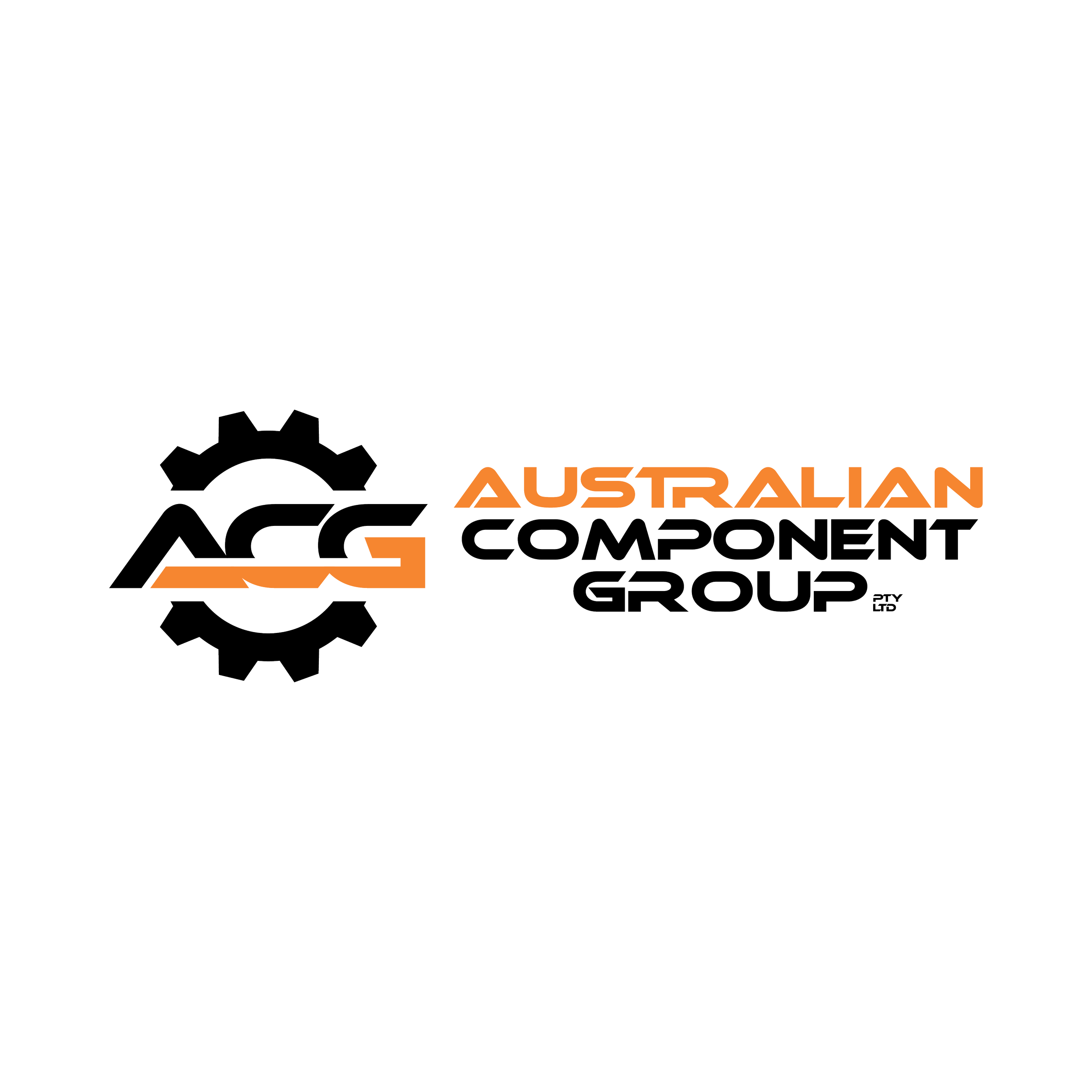 Logo of Australian Component Group with a gear symbol and stylized text.