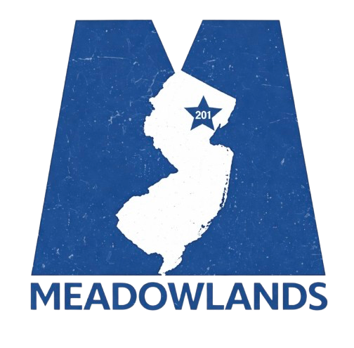 Graphic representation of Illinois with a star indicating the location of route 201 in Meadowlands, with the word "Meadowlands" at the bottom.