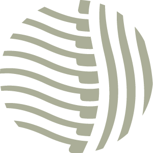 Close-up of a stylized black and gray abstract pattern resembling layered stripes or waves.