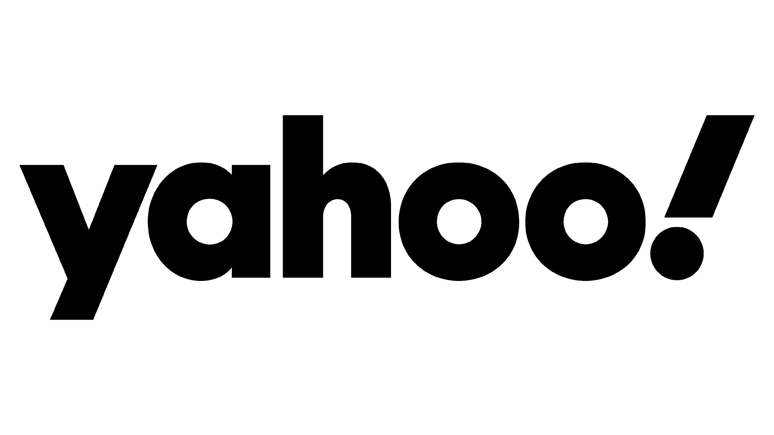 The word 'YAHOO!' outlined in black on a transparent background.