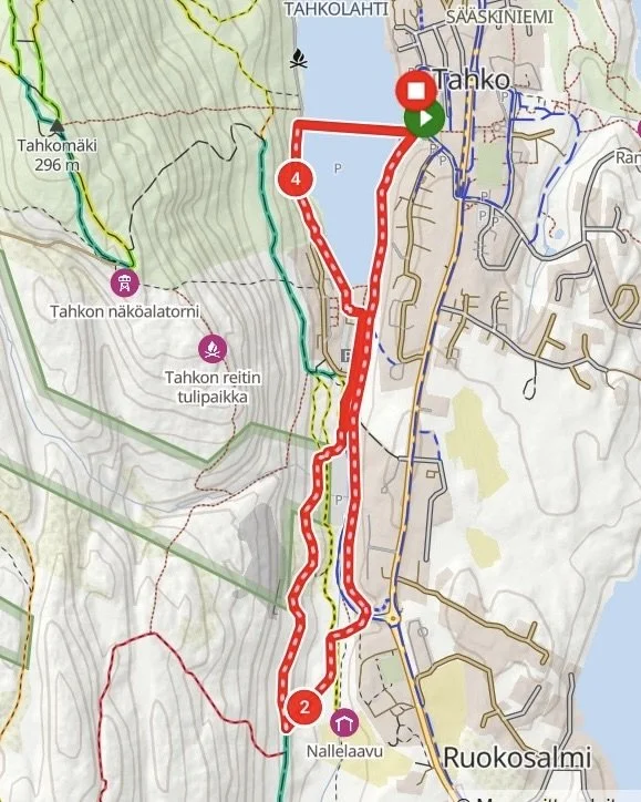 Tahko Mini MTB 5 km reitin reittikartta