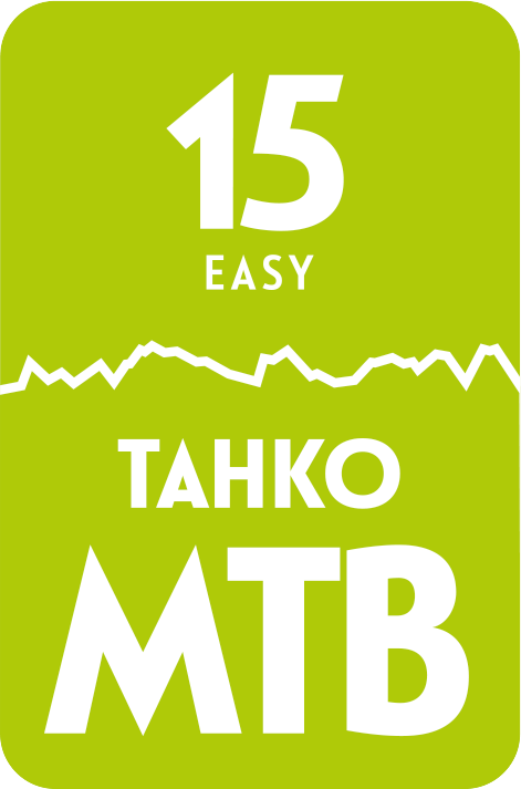 Vihreä graafinen kuva, jossa teksti '15 EASY TAHKOMTB'