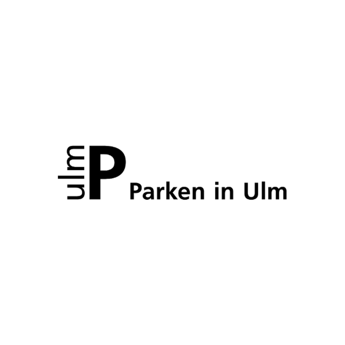 Parken in Ulm Logo schwarz-weiß