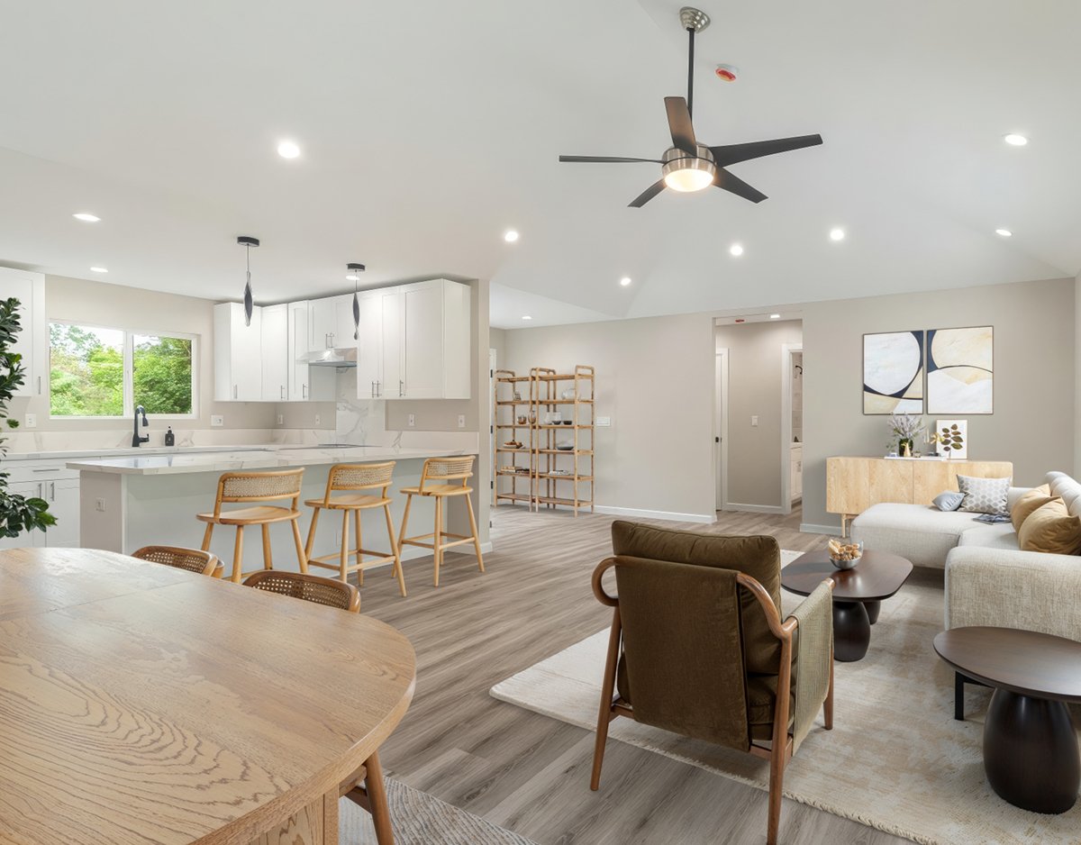 Virtually staged living room