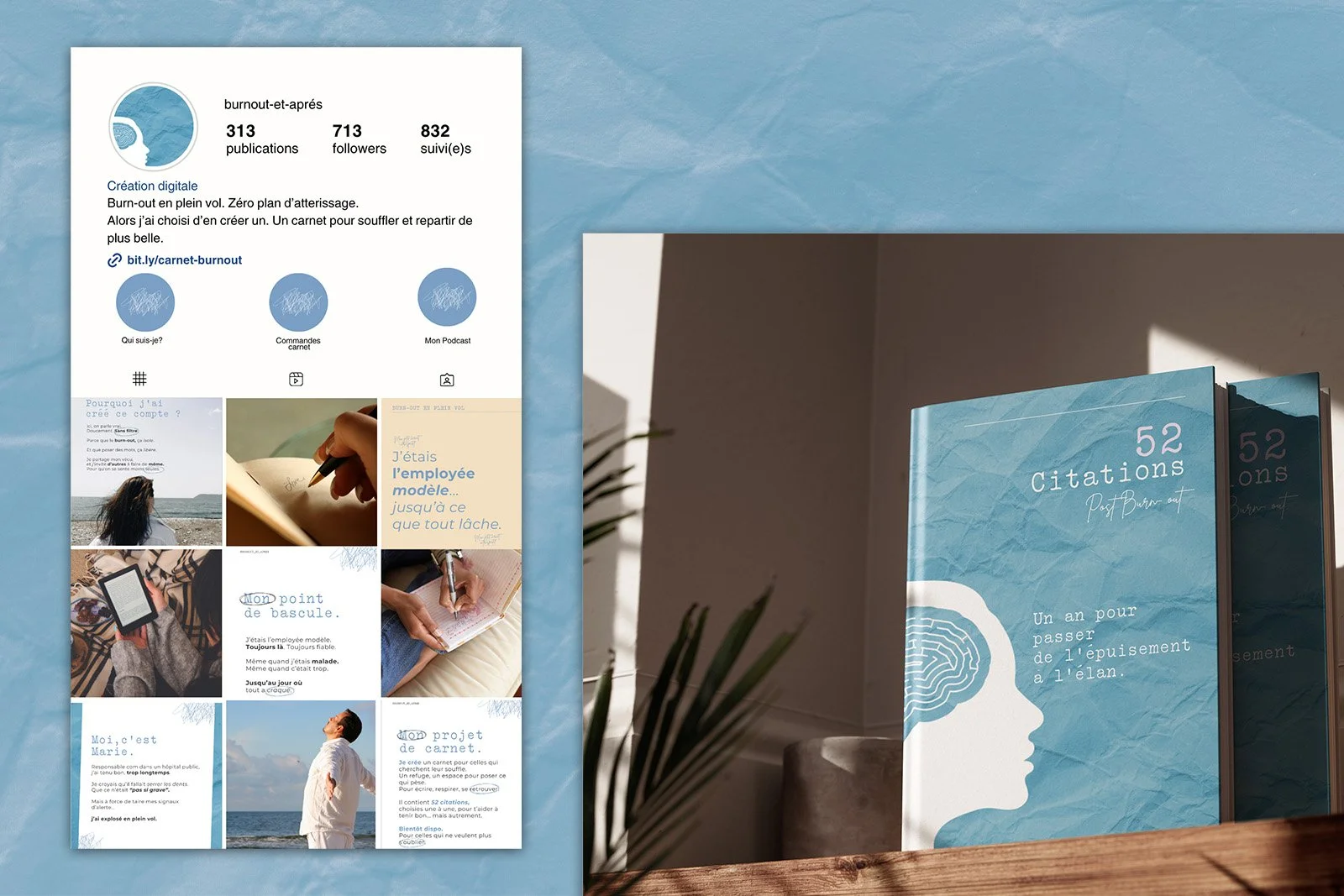 Carnet burn-out Kit instagram immersif & design editorial
