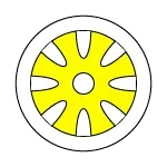 Icon of a tire representing tire change, repair and balancing services.
