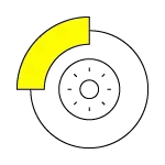 Icon of a car break pad representing break pad changing service