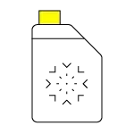Icon of a bottle of cooling agent used in vehicle air conditioning maintenance.