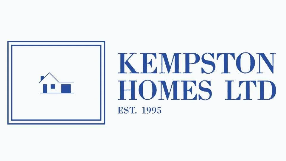 Logo for Kempston Homes Ltd featuring a simple house icon and blue text.