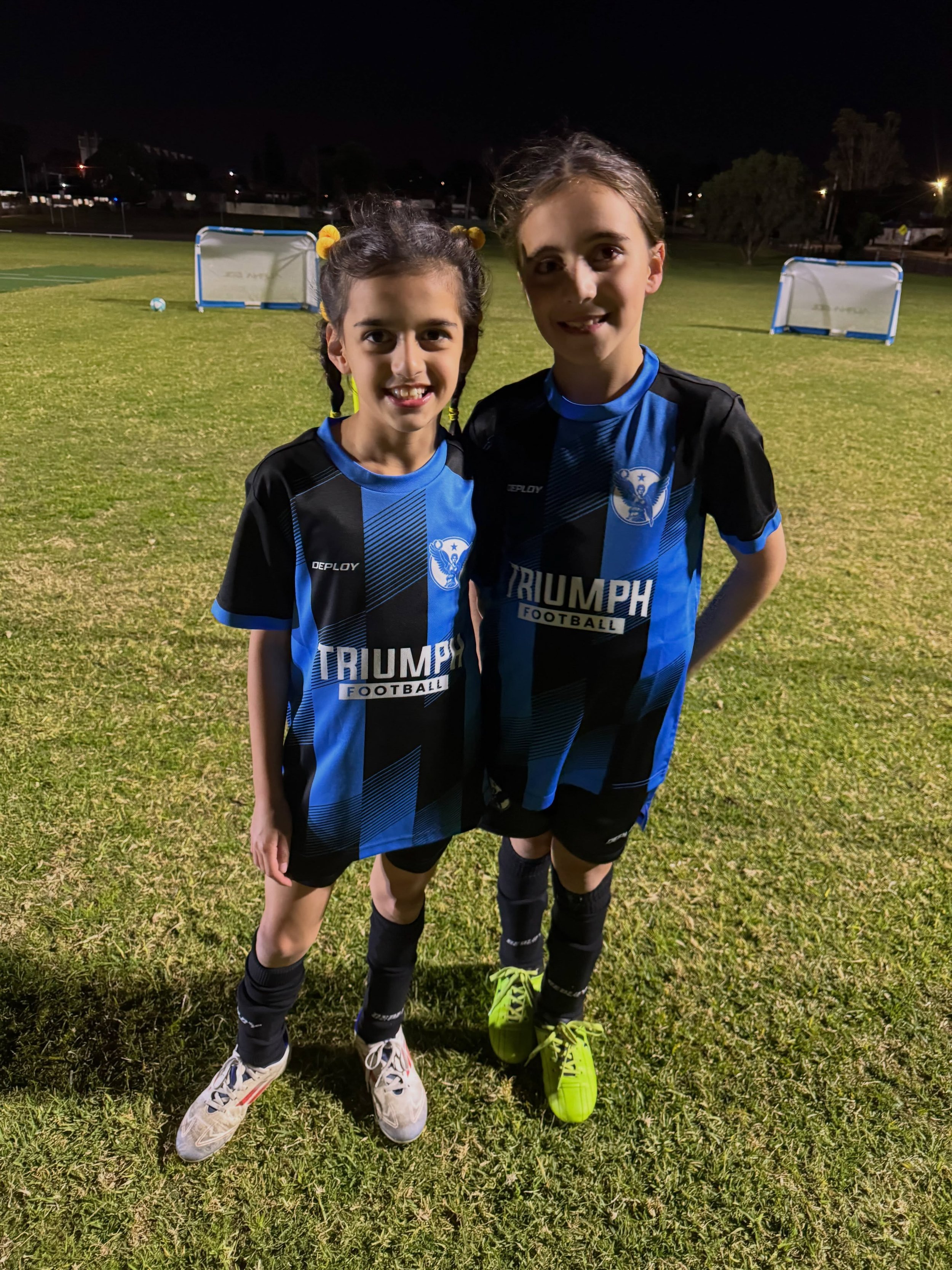 The girls are loving their new academy kits! 🔵⚫️ #triumphfootball #coaching #training #kit