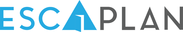 Text reading 'ESC A PLAN' with the letter A stylized as an upward arrow