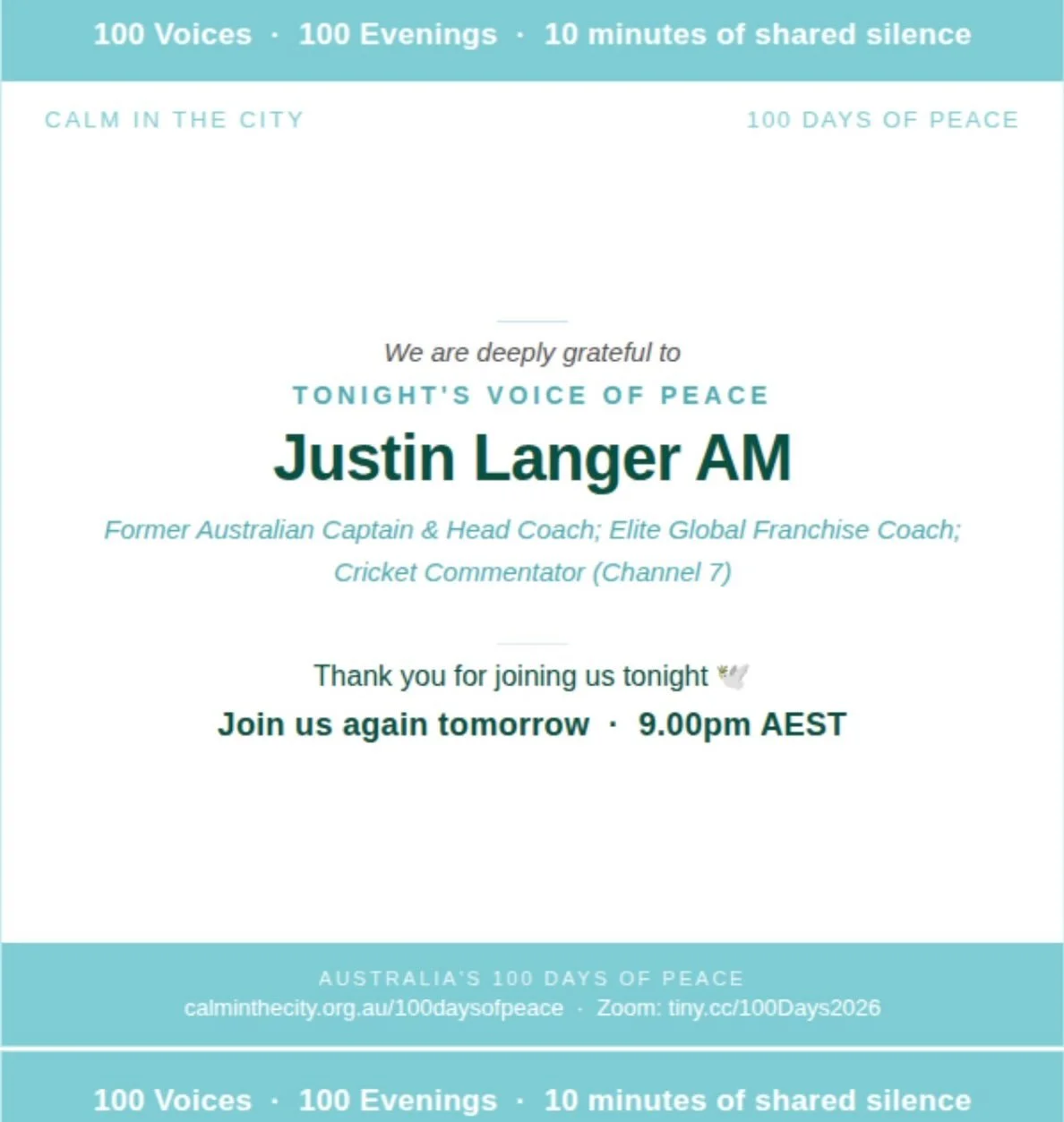 See you tomorrow night #justinlanger #100days2026