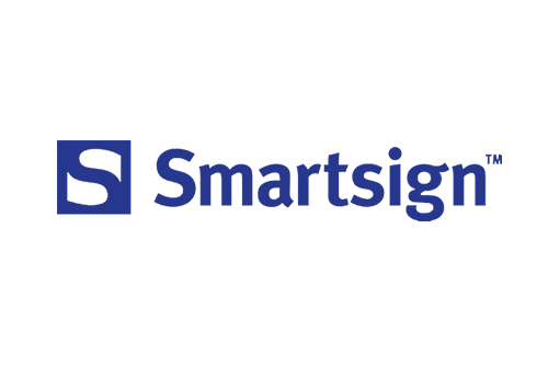 Logotyp för smartsign på en svart bakgrund.