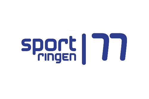 Logotyp för sportringen 77 i blå färg