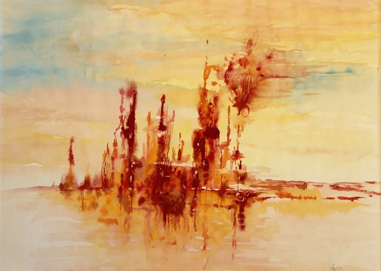 burn 

Wasserfarbe auf Papier 
Original 42 x 30 cm 