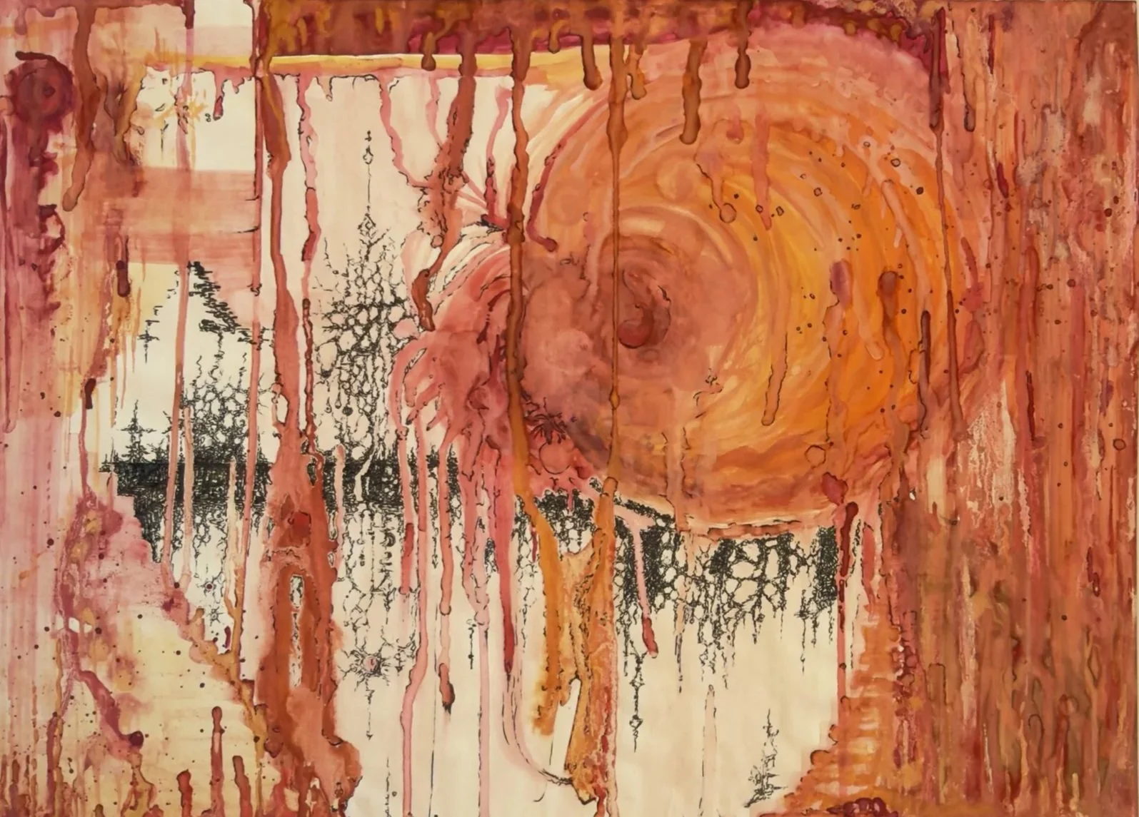 from ether to matter 


Wasserfarbe und Fineliner auf Papier 
Original 42 x 30 cm