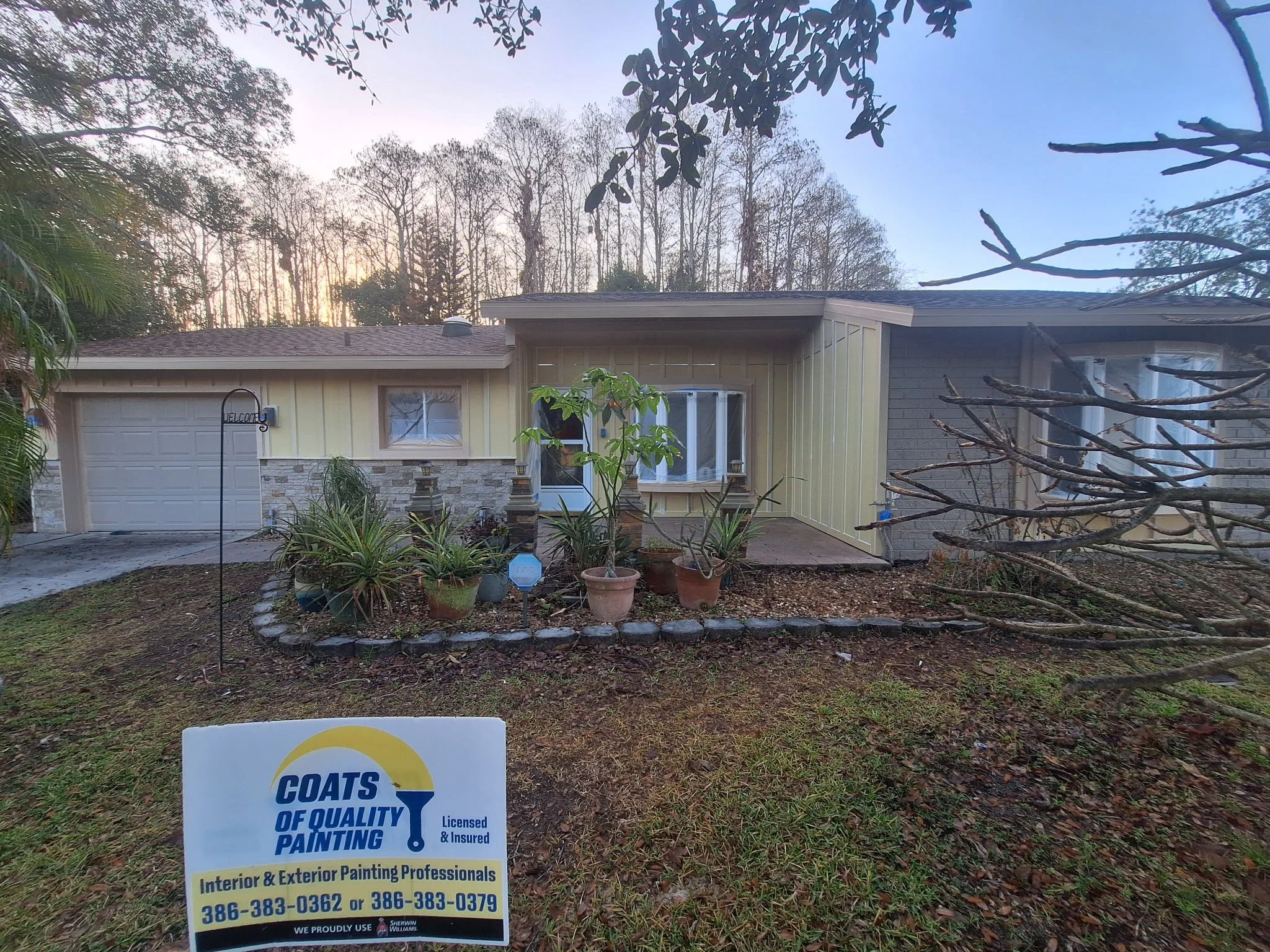 freshly painted home exterior International Drive Orlando Florida by Coats of Quality Painting