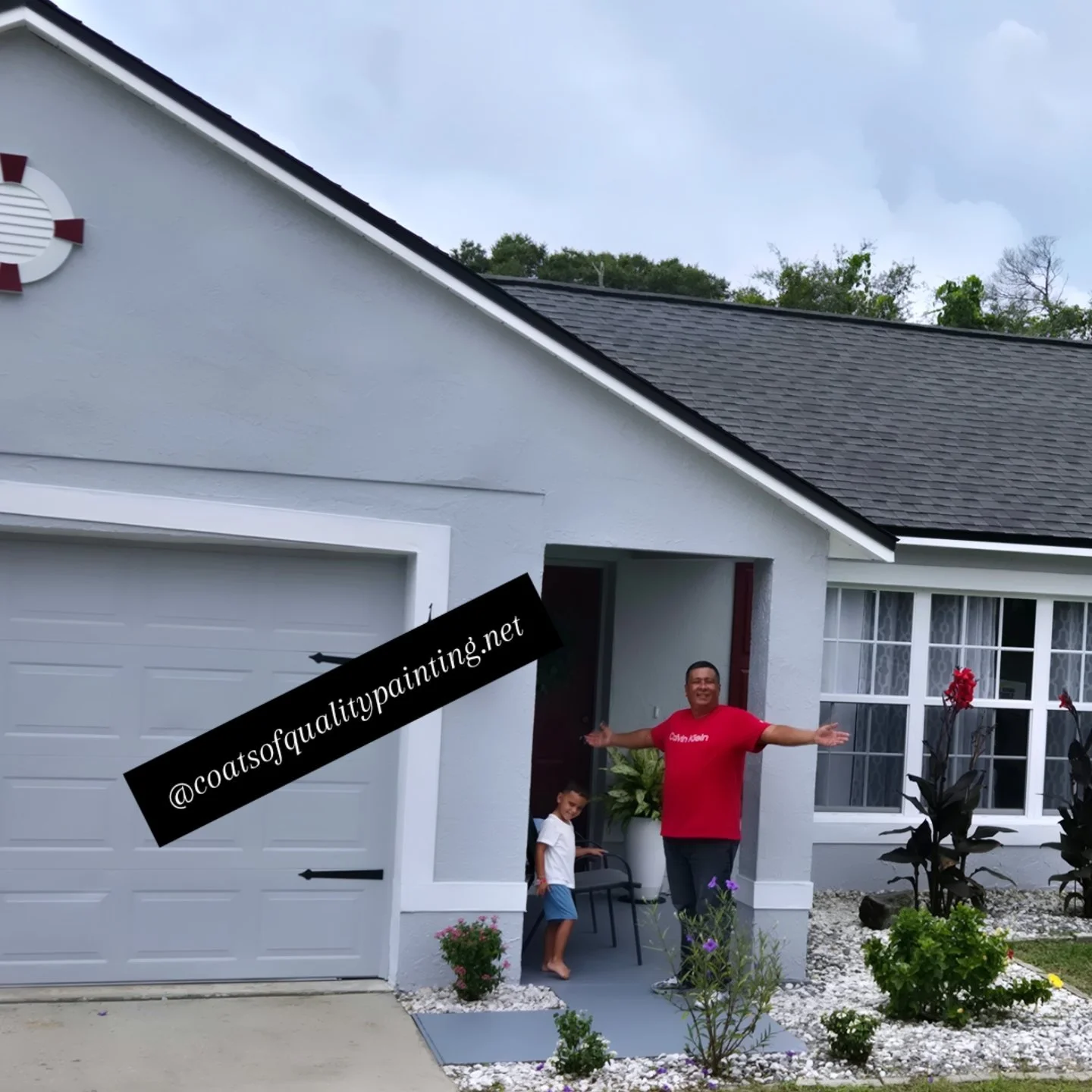 Transform Your Deltona Home: Light Gray House with Burgundy Accents
