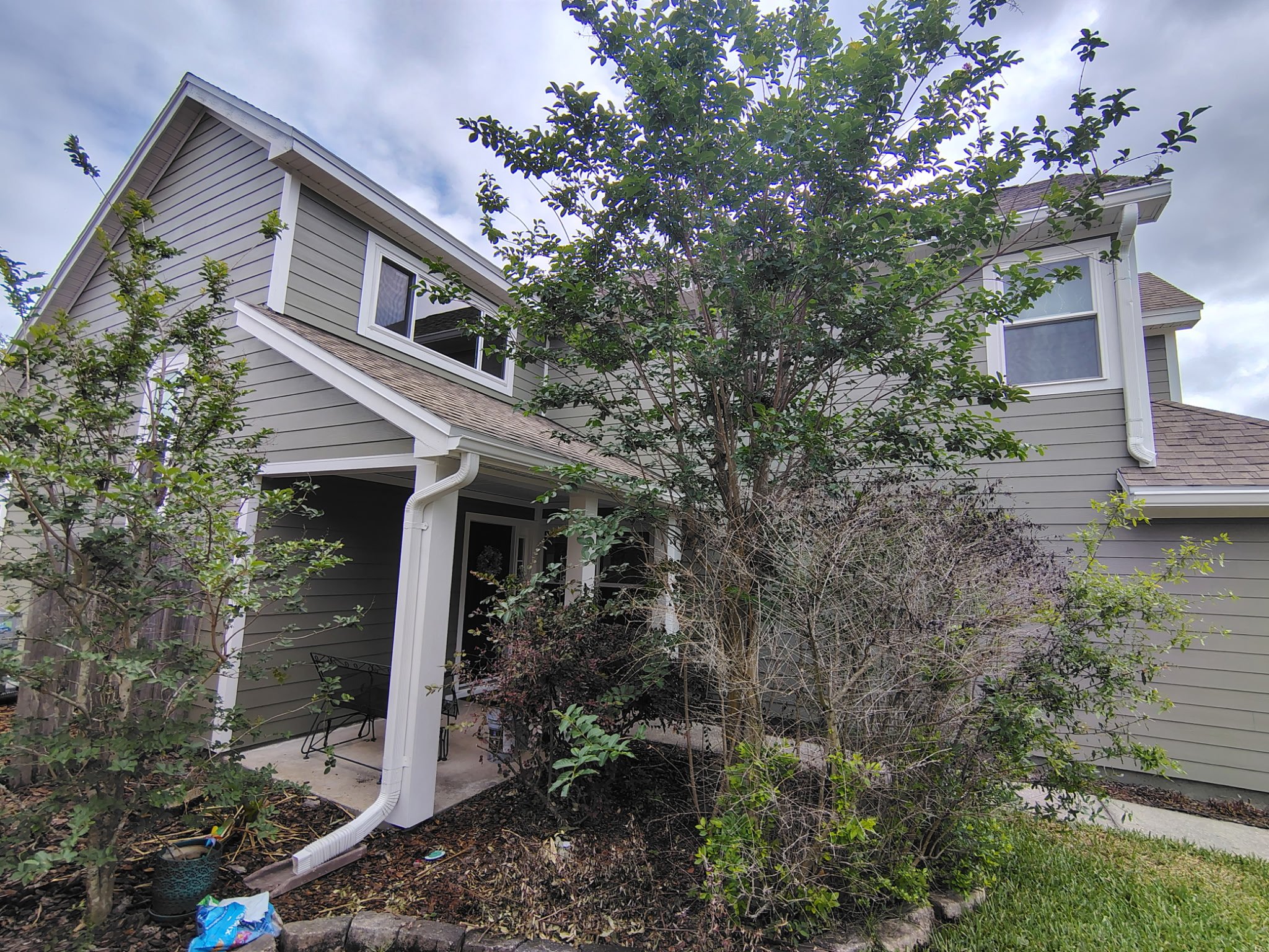 Longwood Exterior House Painting | Modern Sage Green Transformation