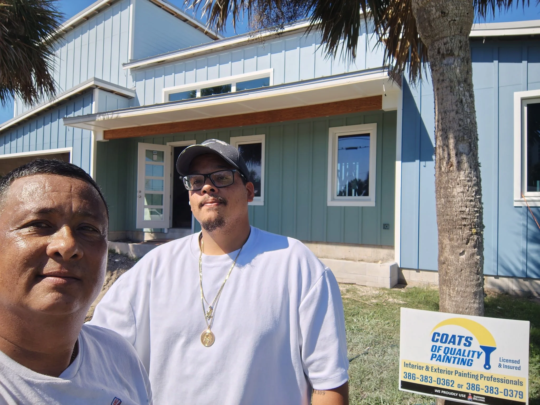 Port Orange New Build Exterior Painting: A Coastal Blue Finish Made for Florida Living
