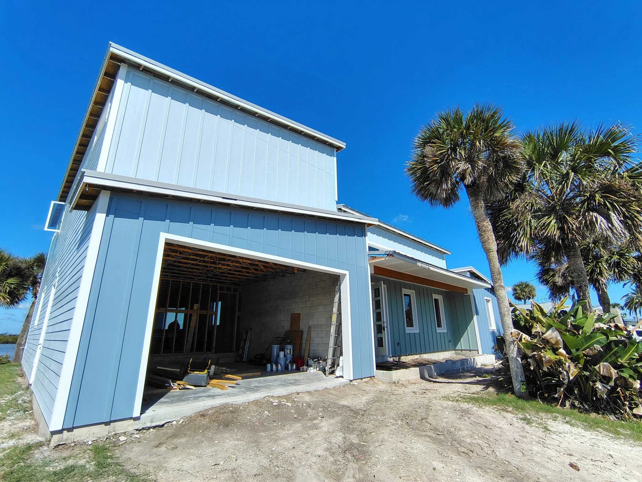 Port Orange New Construction Exterior Paint Garage View