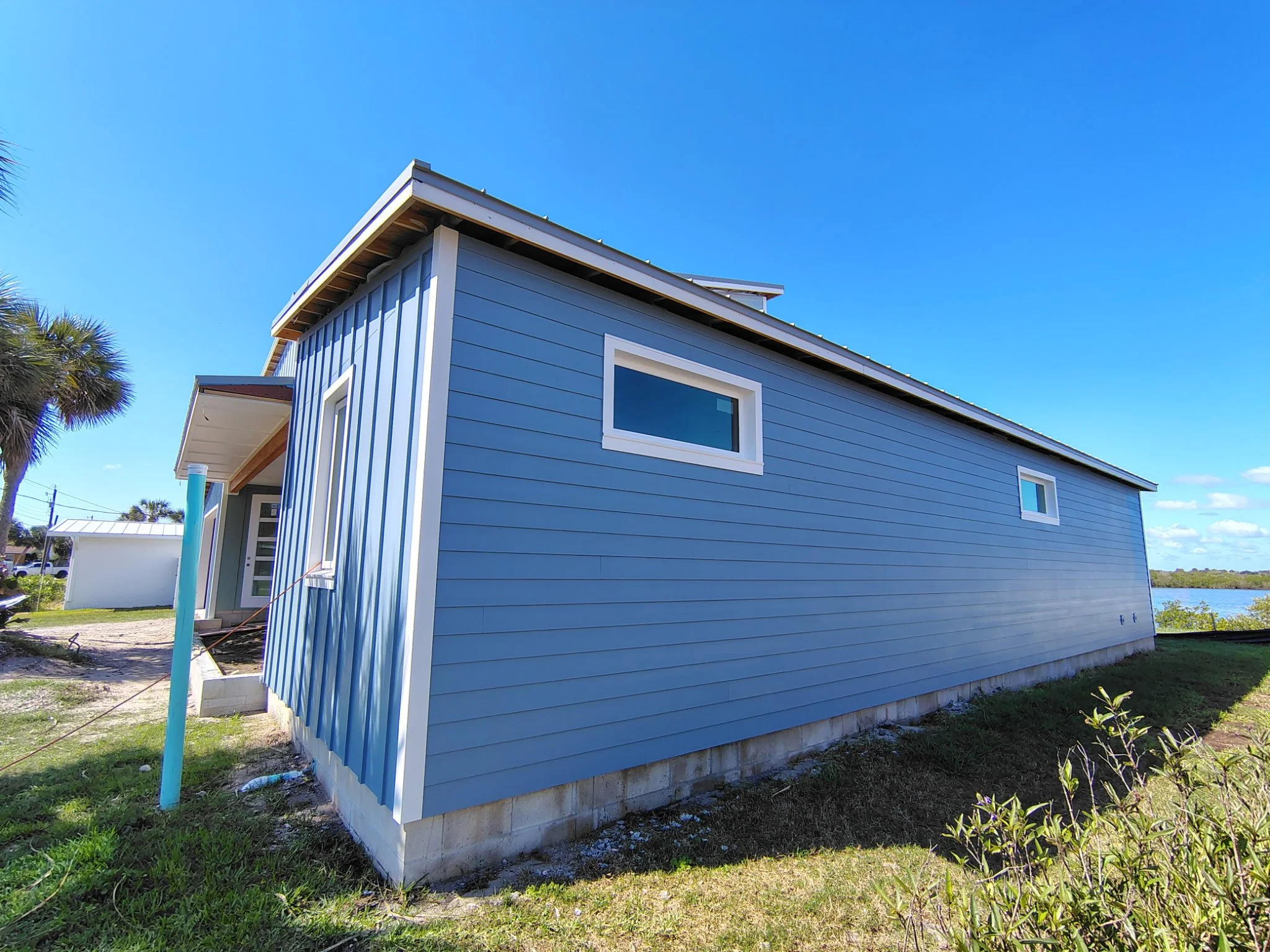 Port Orange Waterfront Home Blue Exterior Paint