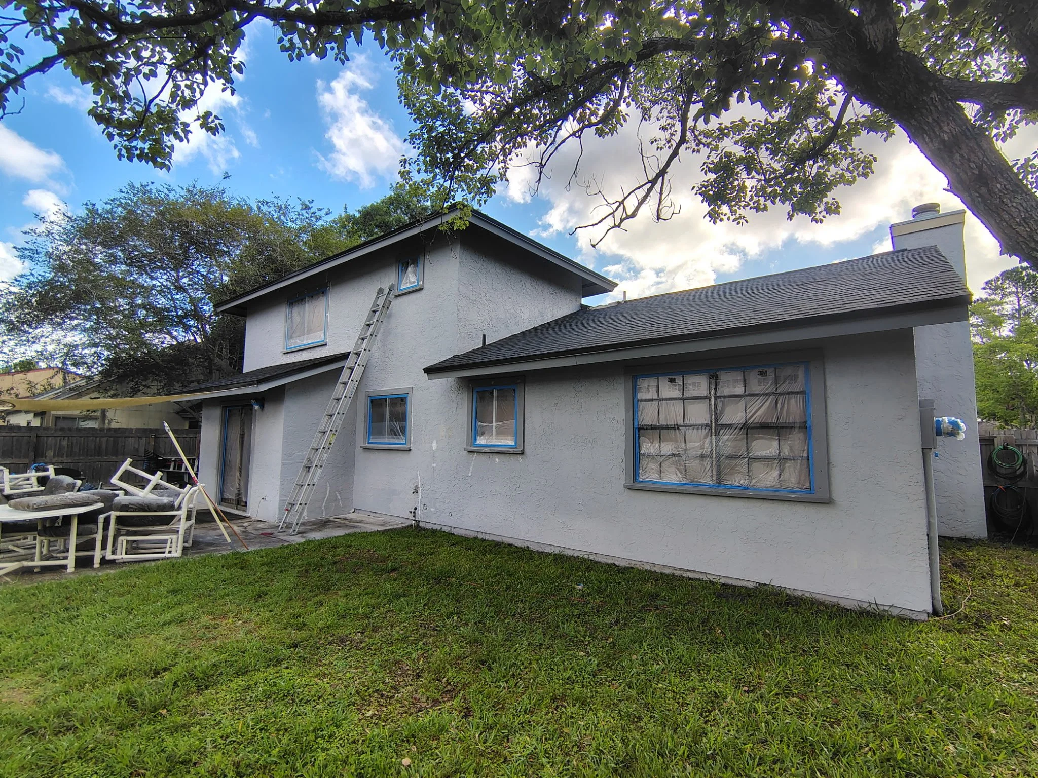 Backyard Exterior Paint Prep Work