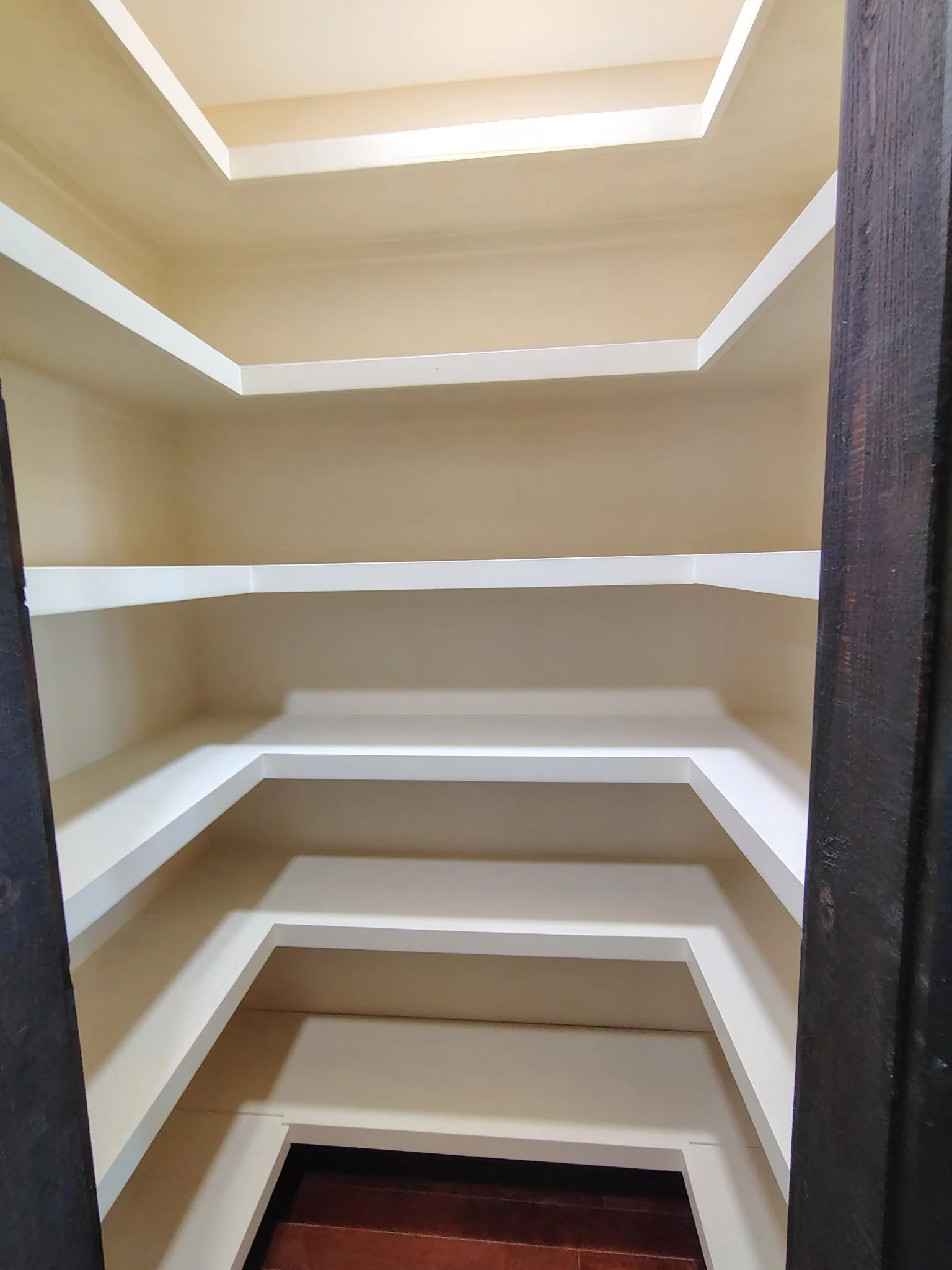 Fresh Painted Pantry Shelves