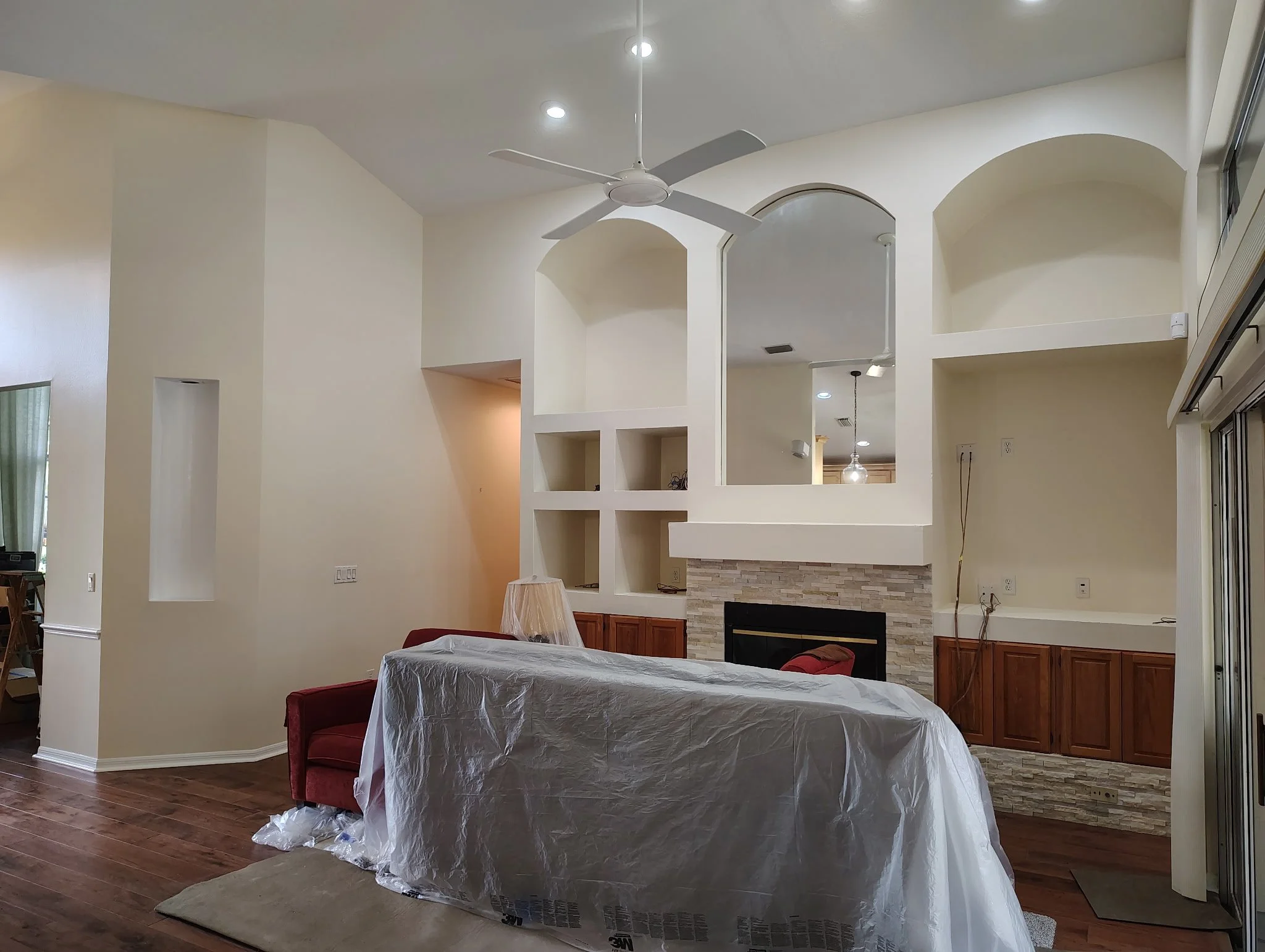 Living Room Built-In Completed Wide View