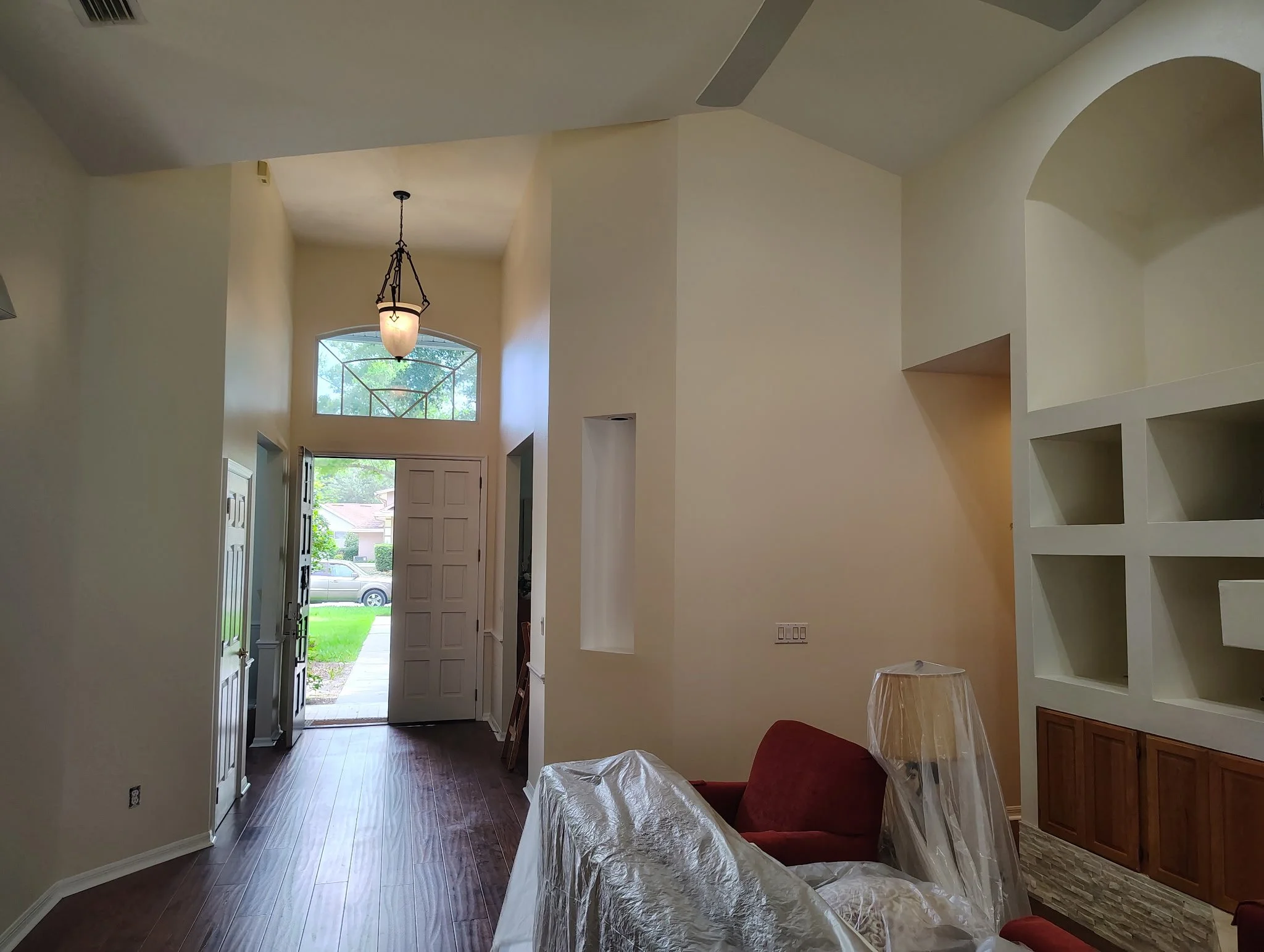 Foyer, Living Room &amp; Built-In View