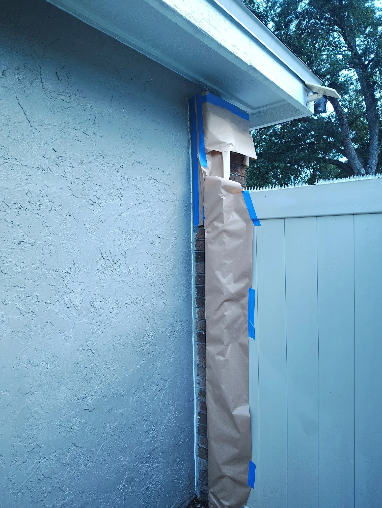 Stucco and brick masking