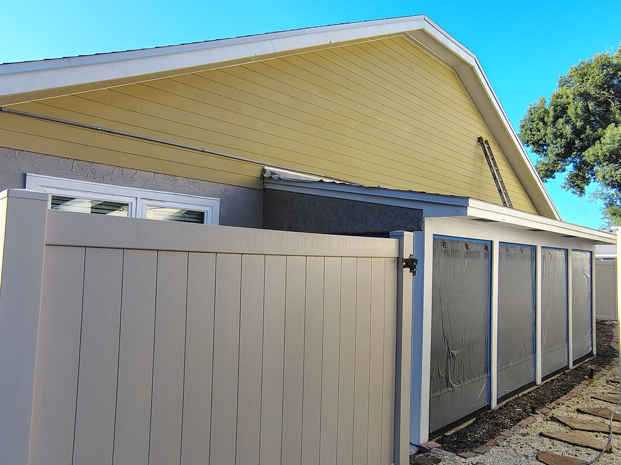Side gable and screened enclosure preparation