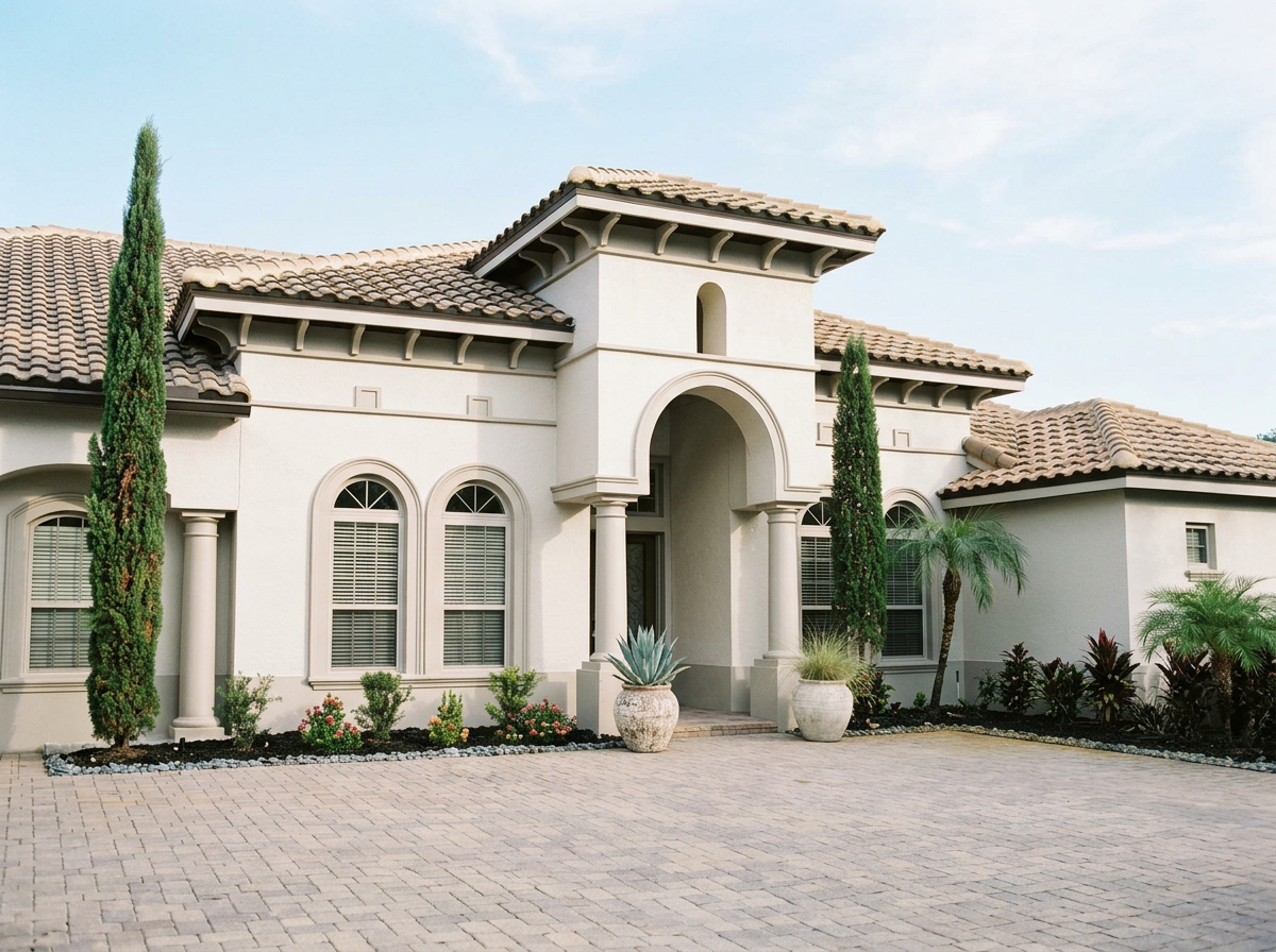 Completed full exterior house painting transformation in Sanford Florida