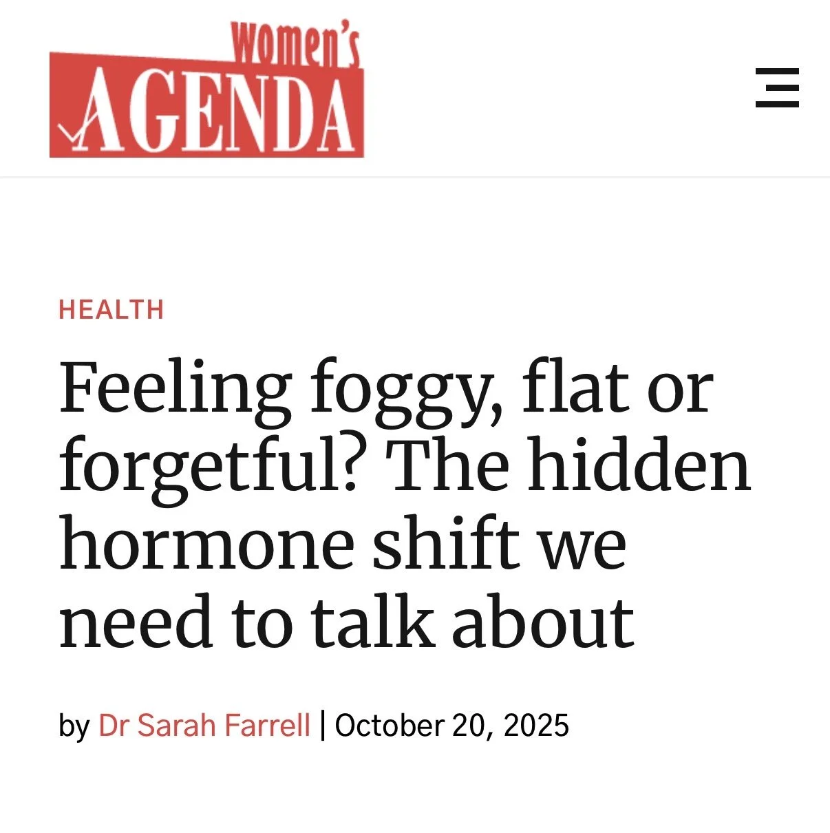 Feeling Foggy, Flat or Forgetful? The Hidden Hormone Shift We Need to Talk About