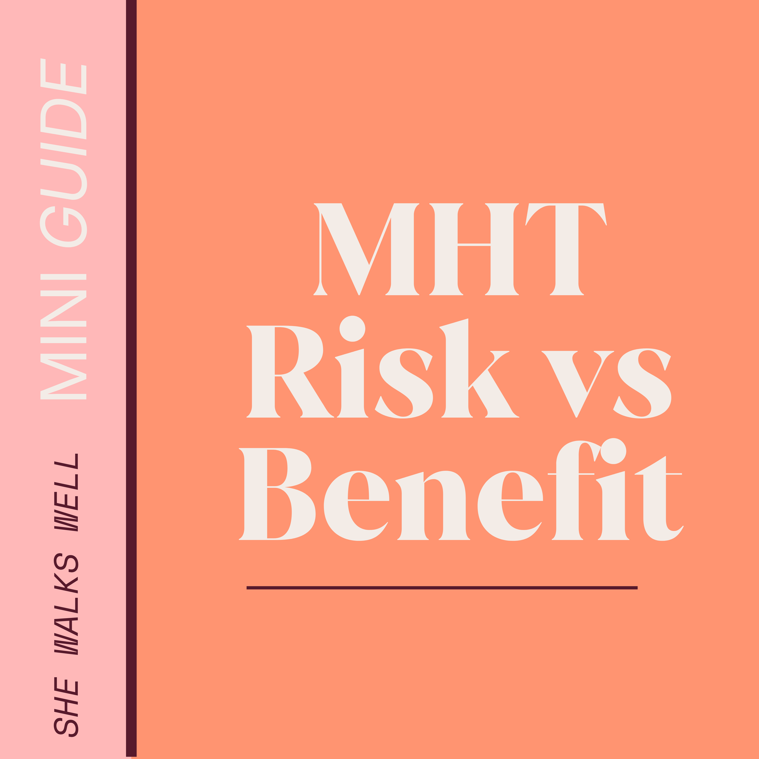 This mini guide introduces all the elements needed to make a a balanced decision around starting, staying on or stopping MHT. For more nitty gritty of the risks vs benefits you'll need to go on to our deep dive.... we promise it will be worth the fla
