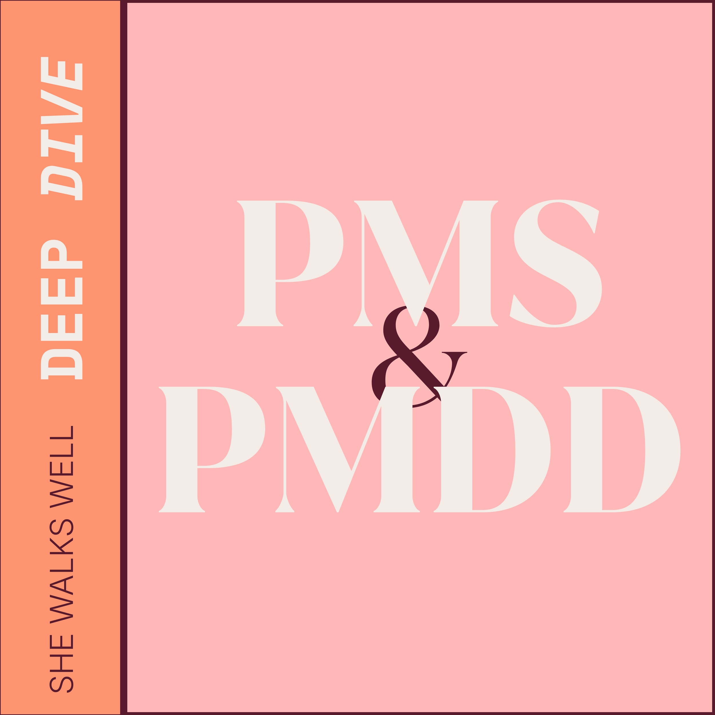Pink background with large white text reading "PMS" and smaller text reading "Wedding" on a vertical orange banner on the left side.