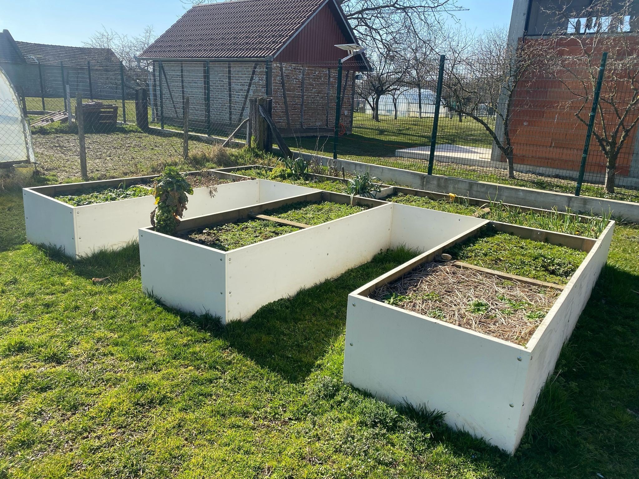 Big white planters for plants made from fiberglass composites