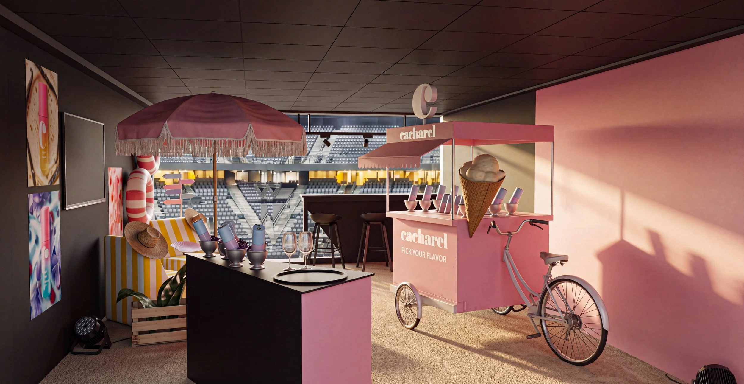 ✽ PARIS - Conception d'un pop-up CACHAREL à l'occasion d'un concert à l'Accor Arena