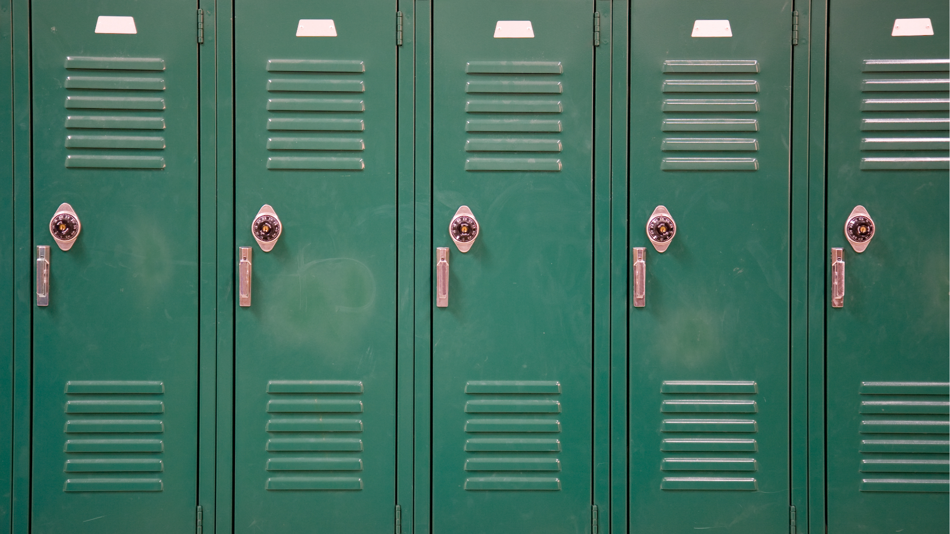 old school lockers in green