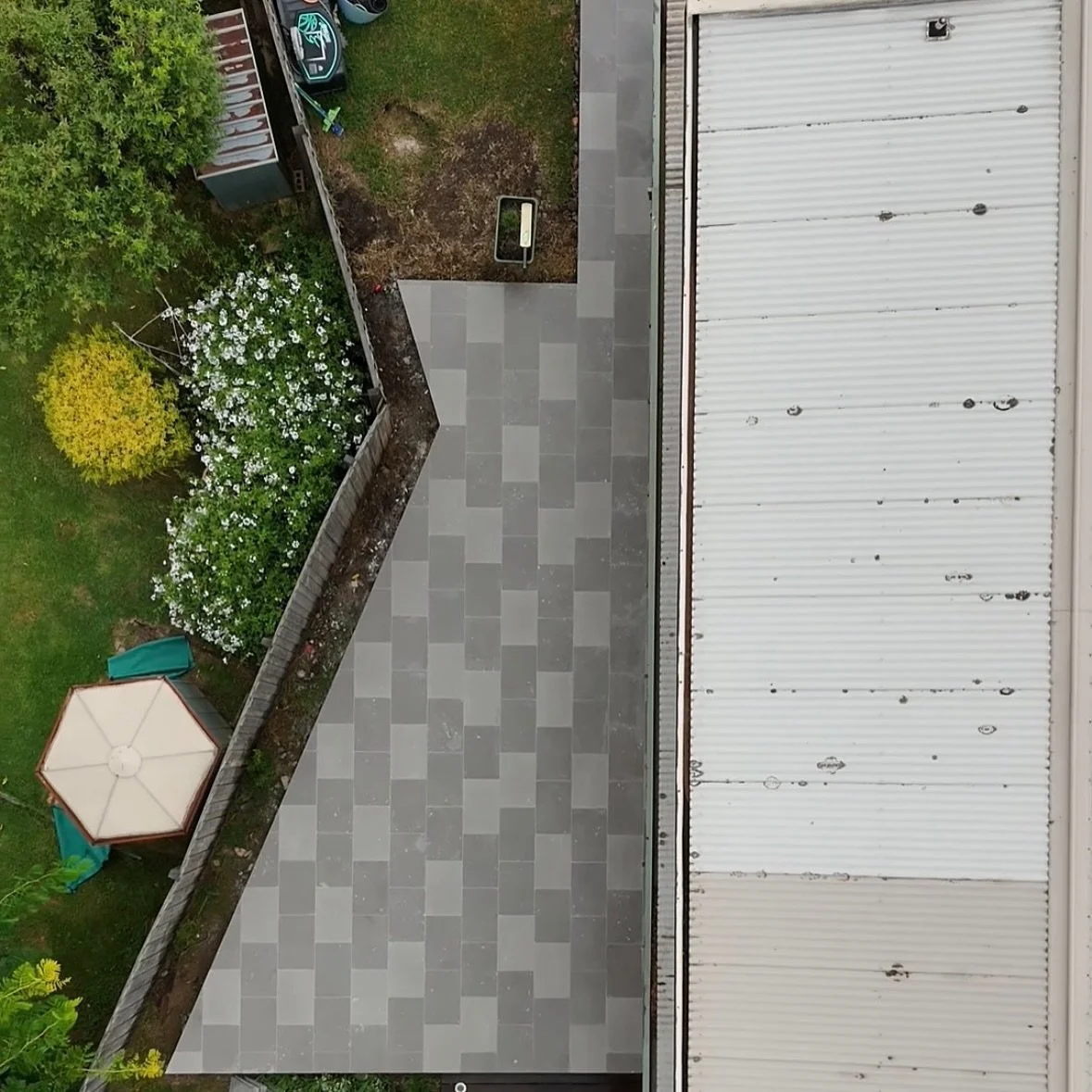 Stage 1 complete ✅
55m&sup2; of Cinder Grey Limestone Paver finish from @granite.works, completely transforming this backyard into a more open, usable space for entertaining and everyday living.

Scroll through to the end for the before shots and a g
