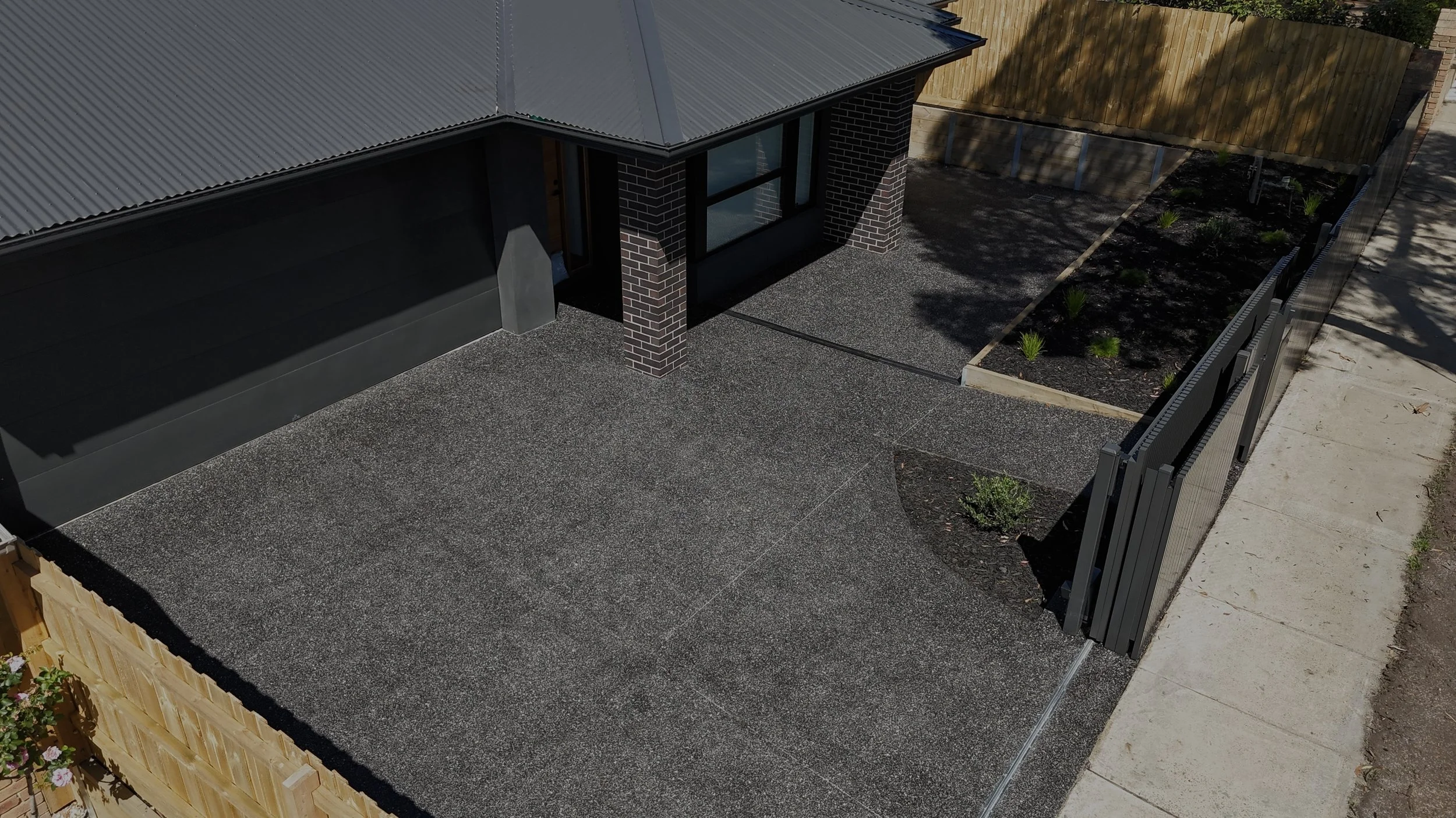 Exposed aggregate driveway