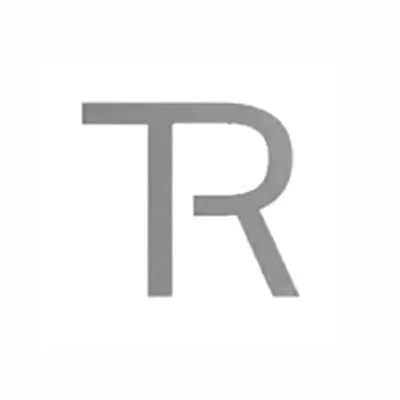 Tech round Logo in blue font.