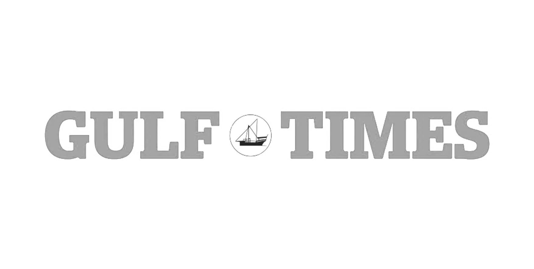 Gulf Times logo with bold red text, a small circular illustration of a boat and a sailboat icon in the center.