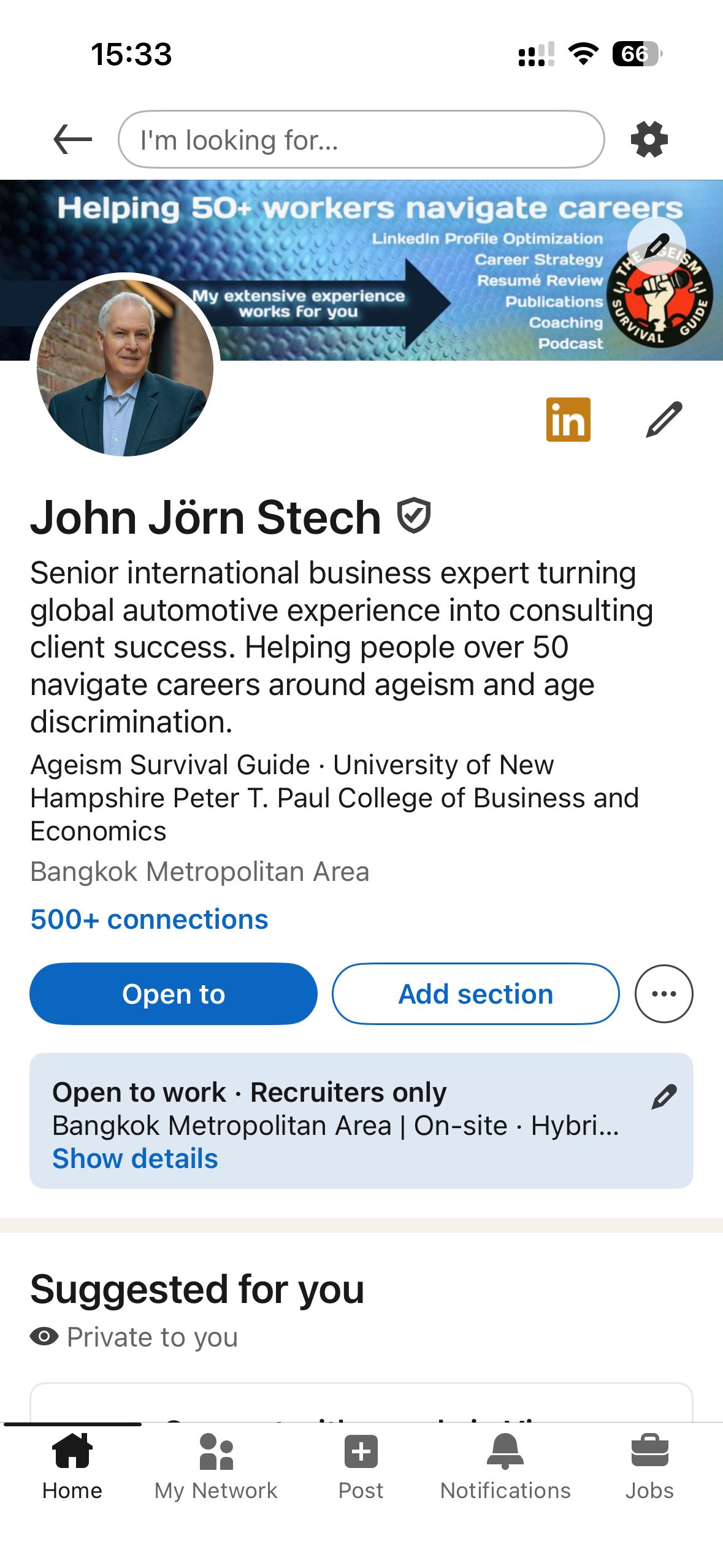 LinkedIn Phone App Job Preferences Button