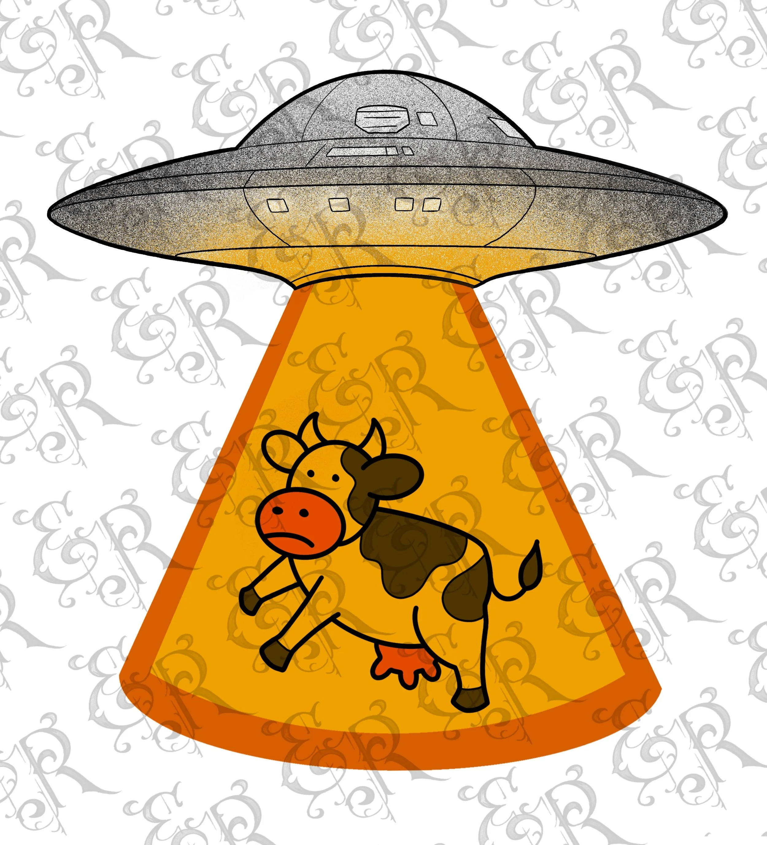 -Space flash designs- space cow abducted ufo ryan gosling ken barbie tattoo color black grey